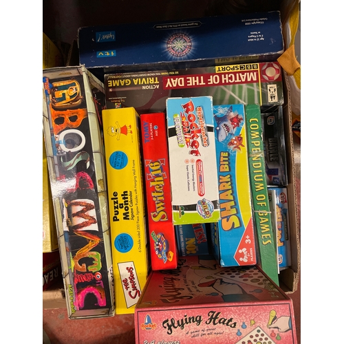 345 - Two Boxes Of Various Board Games Including Operation , Simpsons Etc.