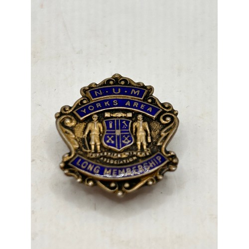 25 - Silver NUM Long Membership Badge For Yorks Area