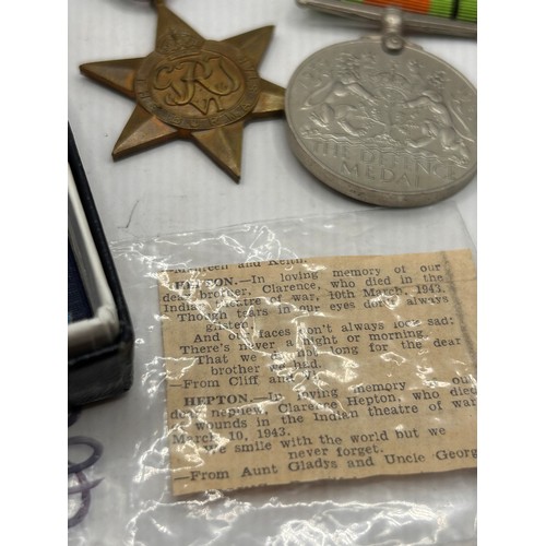 27 - Collection Of Medals Believed To Be Attributed To Clarence Edgar Hepton Fusilier 4616837 KIA 1943, A... 