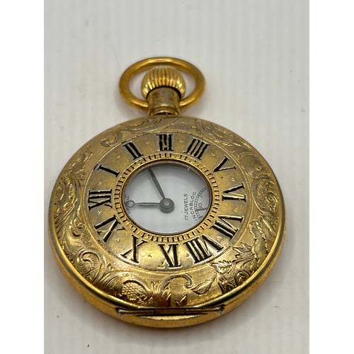 30 - Arnex (Swiss) Wind Up Half Hunter Pocket Watch In Running Order.