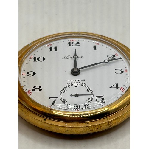 30 - Arnex (Swiss) Wind Up Half Hunter Pocket Watch In Running Order.