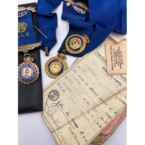 32 - Bag Of Ephemera And Medals Relating To RAOB, To Include Silver Example.