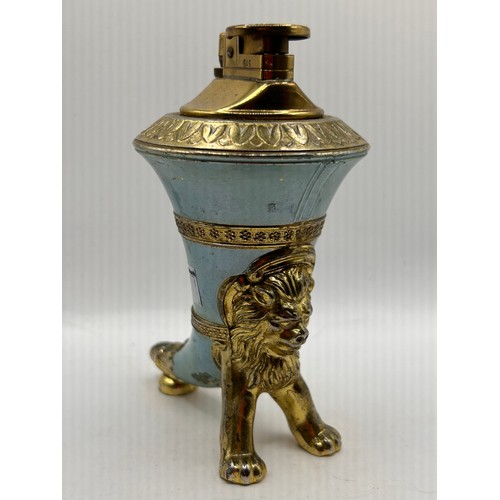 34 - Decorative Table Lighter With Lion Feature.