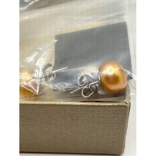 220 - Two Pairs Of Boxed Honora Pearl Earrings With Silver Back.