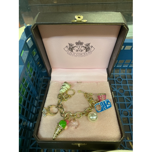 401 - Tray Of Costume Jewellery Including Juicy Couture Bracelet .