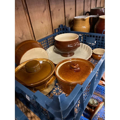 488 - Stoneware Pots Including Emile Henry And Pearsons Of Chesterfield.