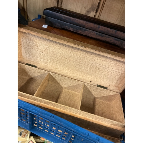 490 - Three Wooden Boxes One With Clasp, And One Sharpening Stone Boxed.