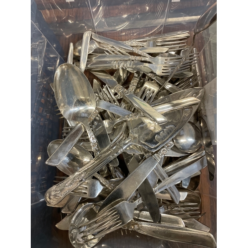 560 - Tray Of White Metal And EPNS Items , Cutlery Etc.