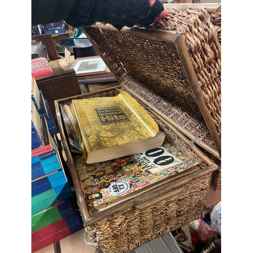 597 - Wicker Basket Containing Various Books