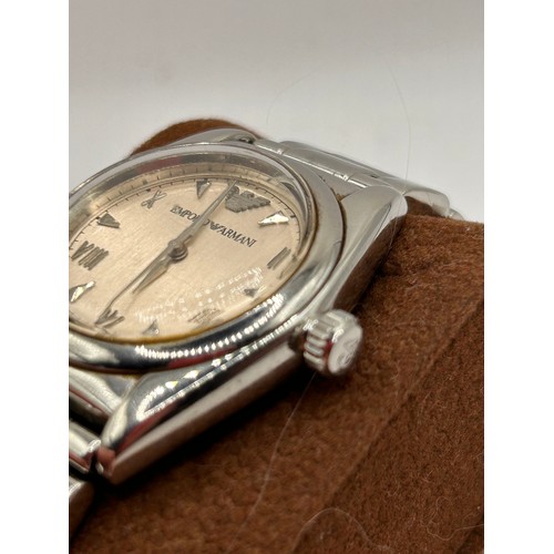 275 - Unisex Vintage Armani Watch, Automatic Movement, Stainless Steel , Running When Checked.