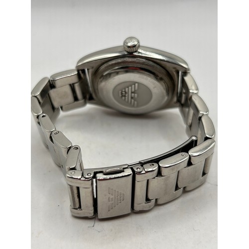 275 - Unisex Vintage Armani Watch, Automatic Movement, Stainless Steel , Running When Checked.