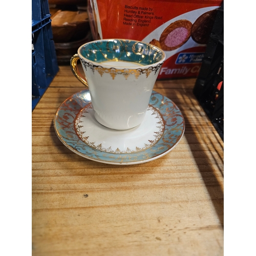 633 - Tray Of Six Limoges Cups And Saucers. (All Same Design As Pictured)