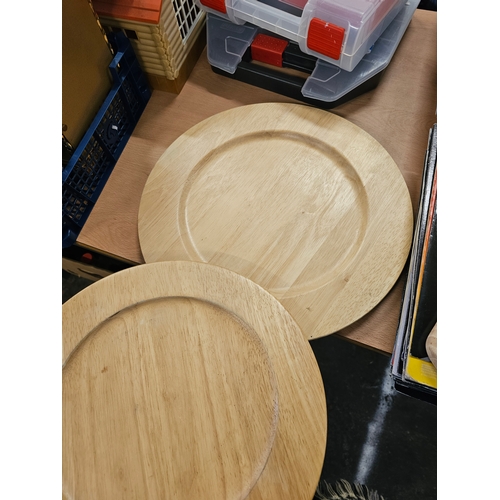 663 - Three  Quality Wooden Platters.