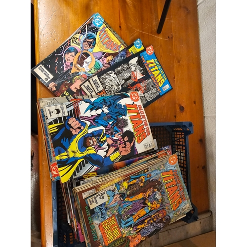 764 - Tray Of Various DC Comics To Include Tales Of The Teen Titan.