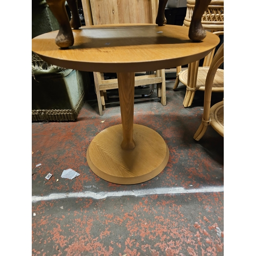 837 - Two Furniture Items Including Small Cabinet And Round Table.