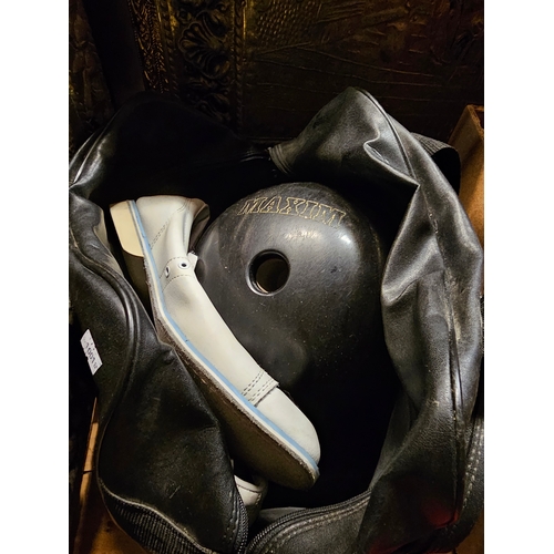 1020 - Bag Containing Bowling Ball And Shoes.