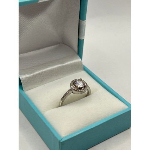 904 - Silver Halo Style Ring.