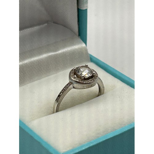 904 - Silver Halo Style Ring.