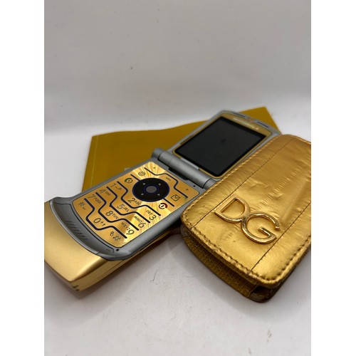 504 - Vintage Dolce And Gabbana Motorola Phone With Case And Manual.