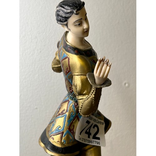 742 - Stunning Cold Painted Bronze Harlequin Style, Signed To The Base , Hans Keck, Standing 12