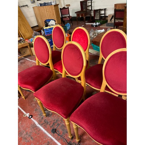 1025 - Set Of Five Red Chairs.