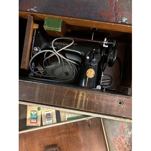 431 - Two Cased Vintage Singer Sewing Machines And Accessories One Plug In, See Photos