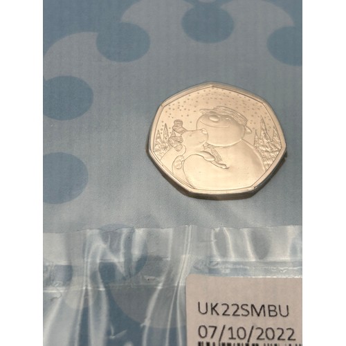 69 - Royal Mint The Snowman And The Snow Dog 50p , Sealed As New.