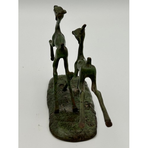 20 - Stunning Little Bronze Of Two Leaping Deer, 7