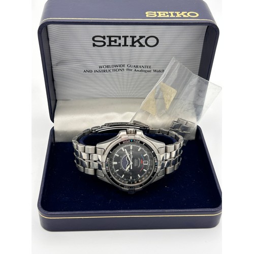 27 - Rare Seiko 6f42 Chrono Tide-Master, Stainless Steel , Box And Spare Links. Needs Battery.