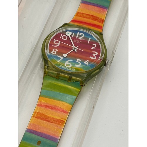 82 - Vintage Swatch In Box With Papers, Running Sky Gs124 2003