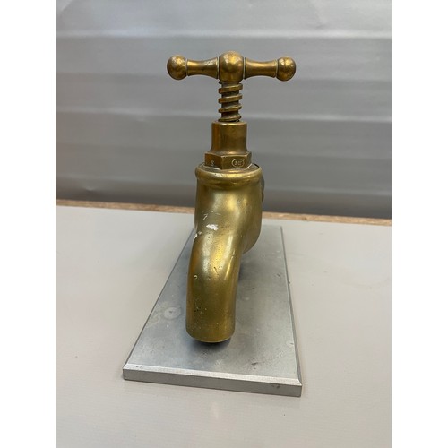 31 - Vintage Desk Decorative Brass Tap 9” x 7”.