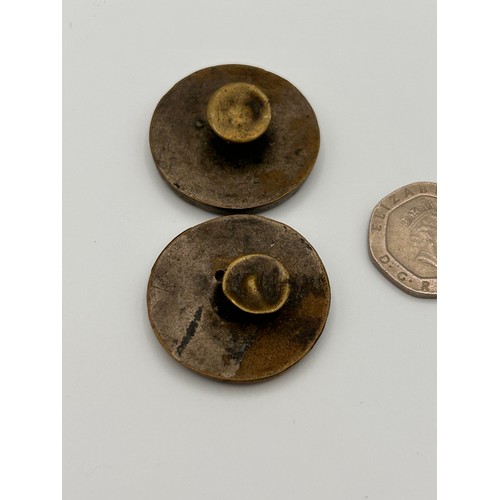 208 - Very Rare Pair Of 19th Century Medical Buttons Depicting Enema, German Origin? Pair In Science Museu... 