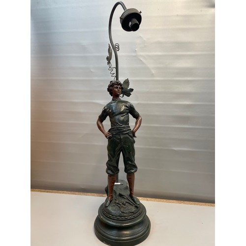 37 - Vintage Spelter? Table Lamp Standing 30”.