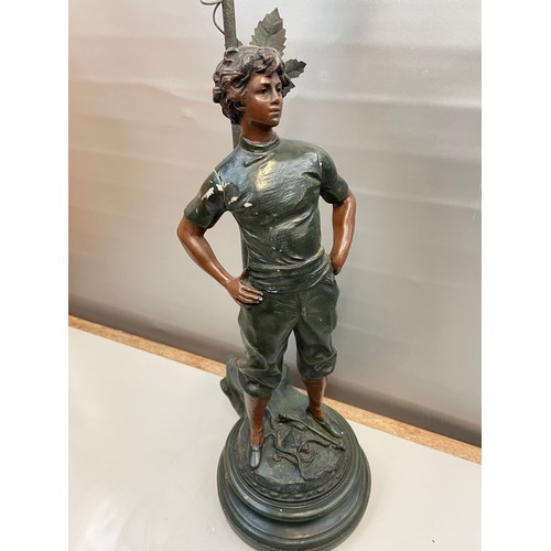 37 - Vintage Spelter? Table Lamp Standing 30”.