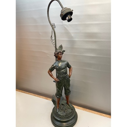 37 - Vintage Spelter? Table Lamp Standing 30”.