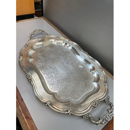 40 - Large Well Made Silver Plate Tray 27” x 16”.