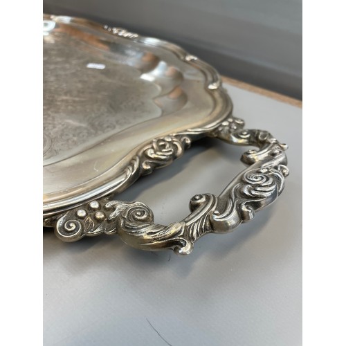 40 - Large Well Made Silver Plate Tray 27” x 16”.