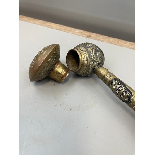 95 - Large Vintage Brass  Opium Pipe.