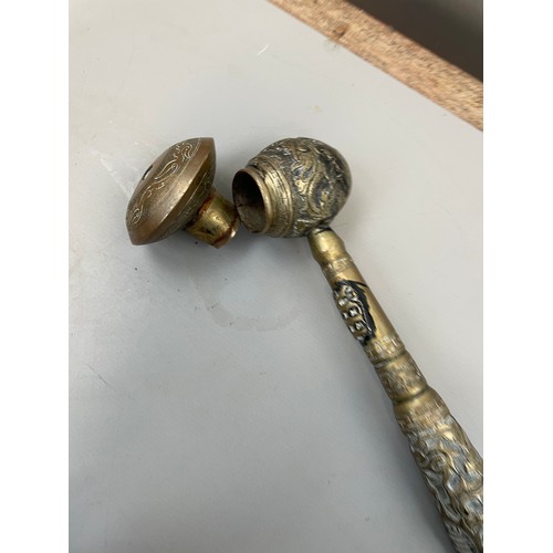 95 - Large Vintage Brass  Opium Pipe.