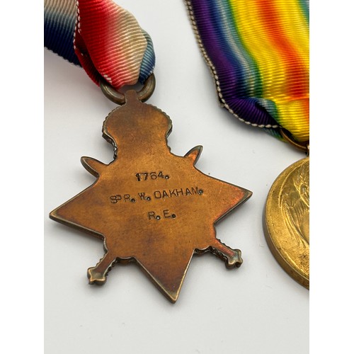 216 - A Trio Of WW1 Medals , Attributed To SPR W.Oakham, R.E