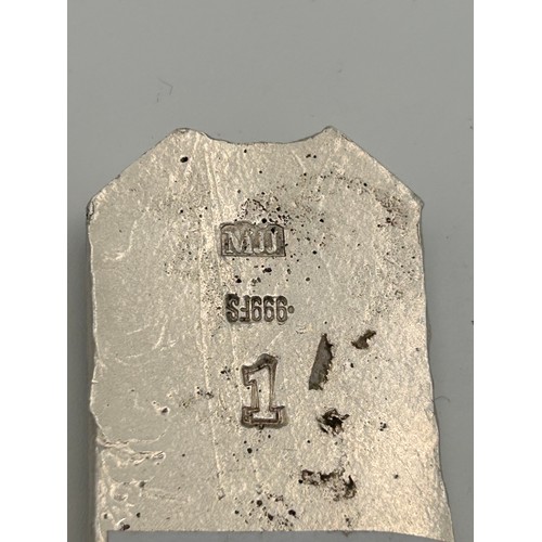 241 - Solid Block Of 999 Silver, 132g, RIP Motif.