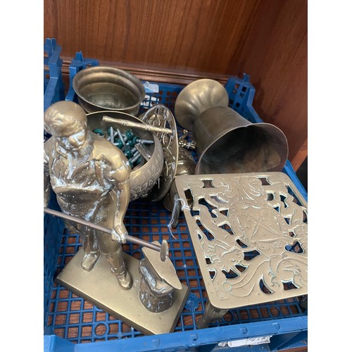 107 - Tray To Include Various Brassware Items.