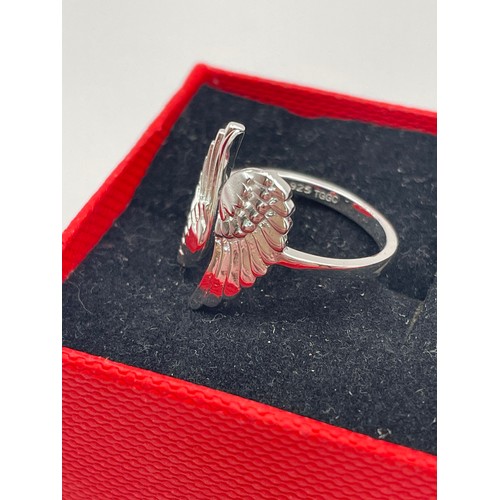 242 - Silver Ring With Angel Wings.