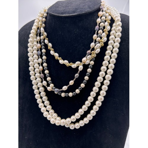 269 - Collection Of Various Styles Of Pearl Necklaces Including Magnetic Example.