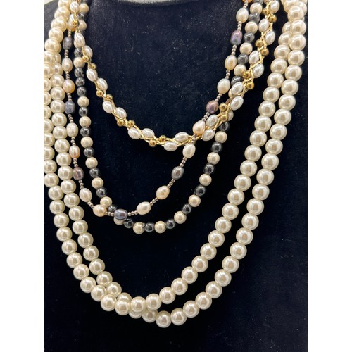 269 - Collection Of Various Styles Of Pearl Necklaces Including Magnetic Example.