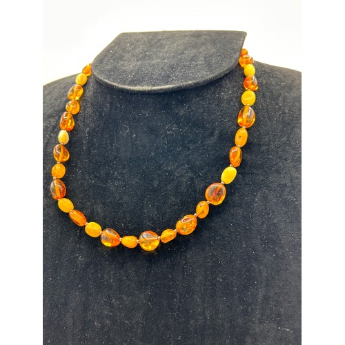 272 - Amber Necklace With 925 Clasp.