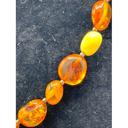 272 - Amber Necklace With 925 Clasp.