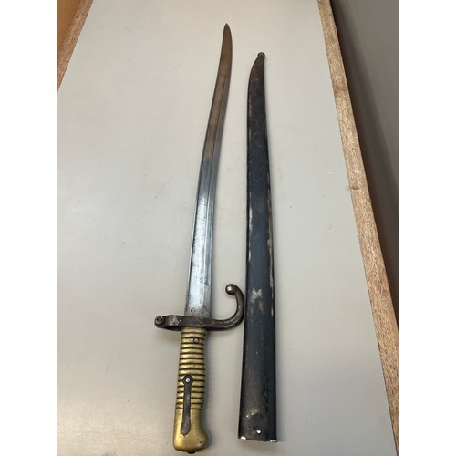 116 - 19th Century French Bayonet With Scabbard.