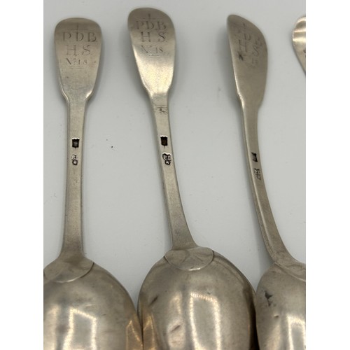 278 - A Collection Of Four Very Early Silver  Table Spoons, Georgian? 115g