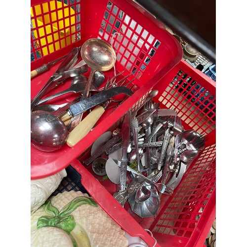 189 - Two Trays Of Various Flatware Items.